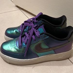 Nike Air Force 1. Purple metallic.  Size 6Y